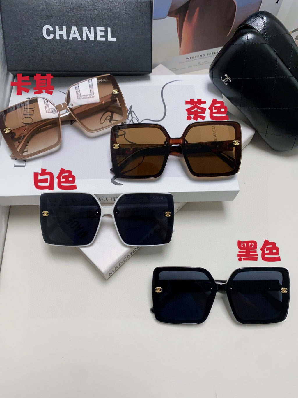 Chanel Polarized Fashion Black Lens Sunglasses for Men & Women - 867081 - detail image 8