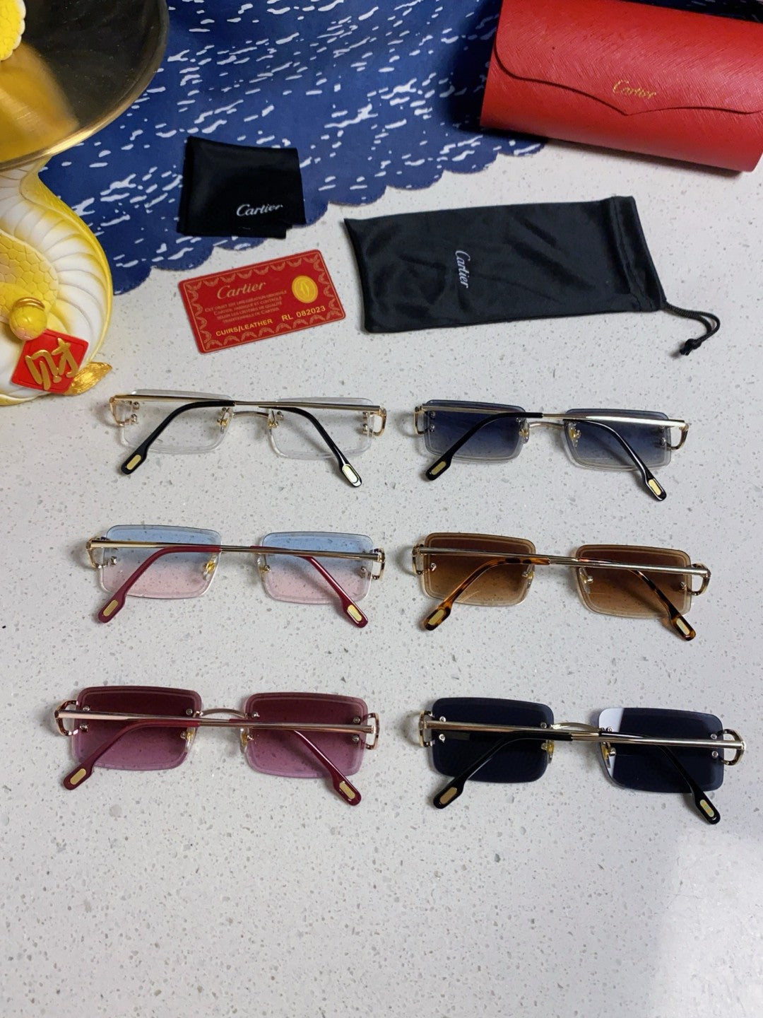 Cartier Fashion Blue Lens Sunglasses for Men & Women - 415889 - detail image 11
