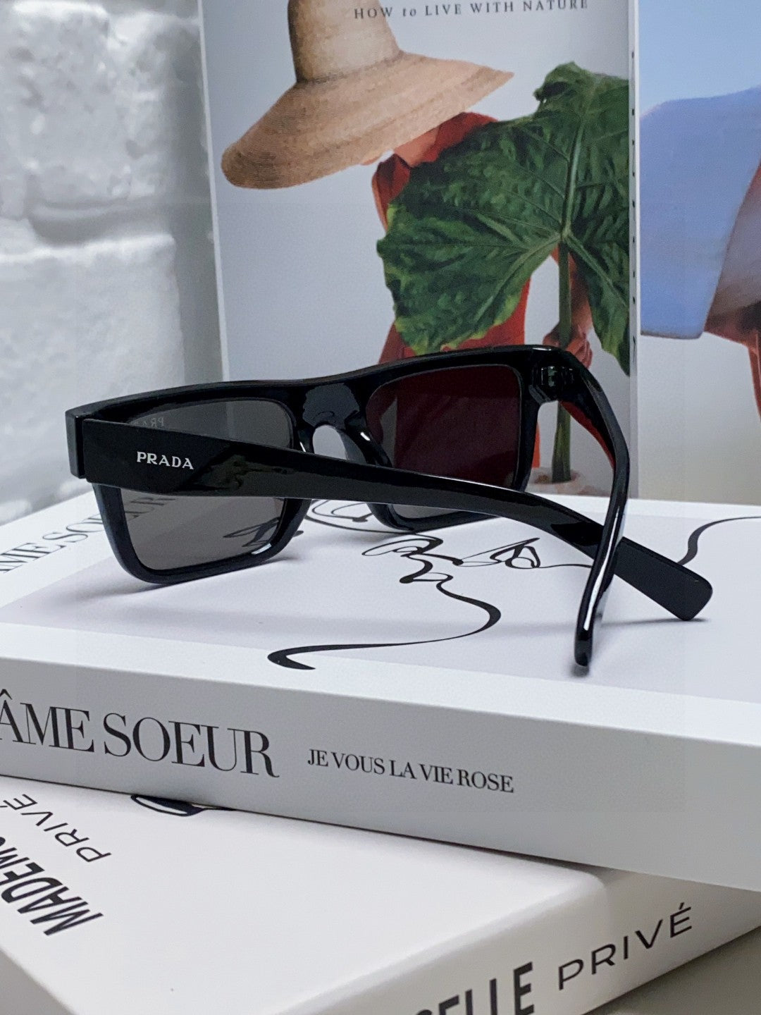 Prada PR19WS Square Black Lens Sunglasses for Men & Women - detail image 4