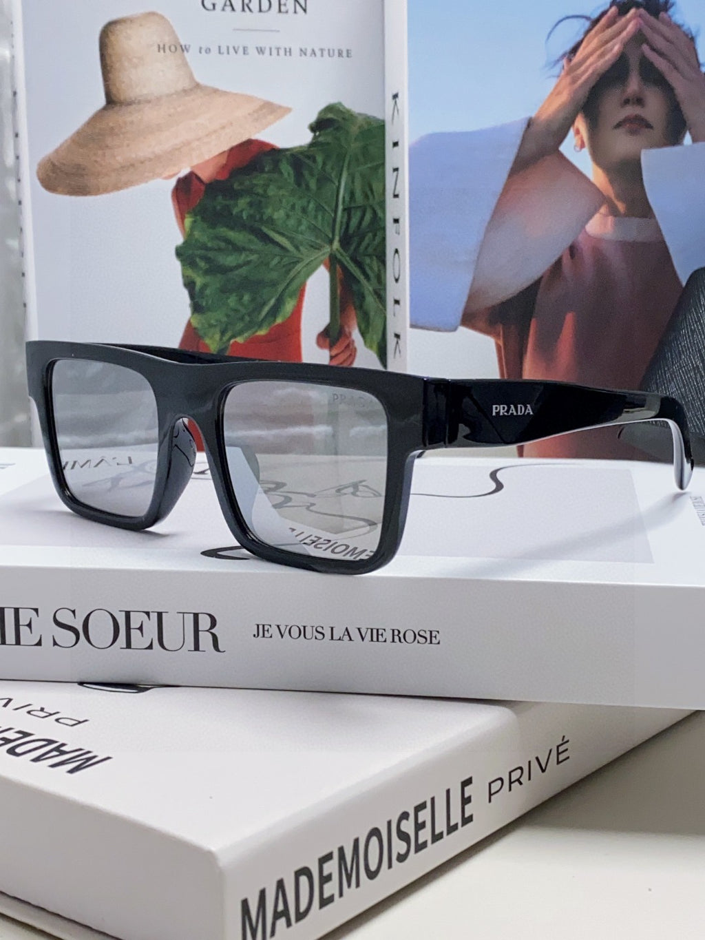 Prada PR19WS Square Black Lens Sunglasses for Men & Women - detail image 2