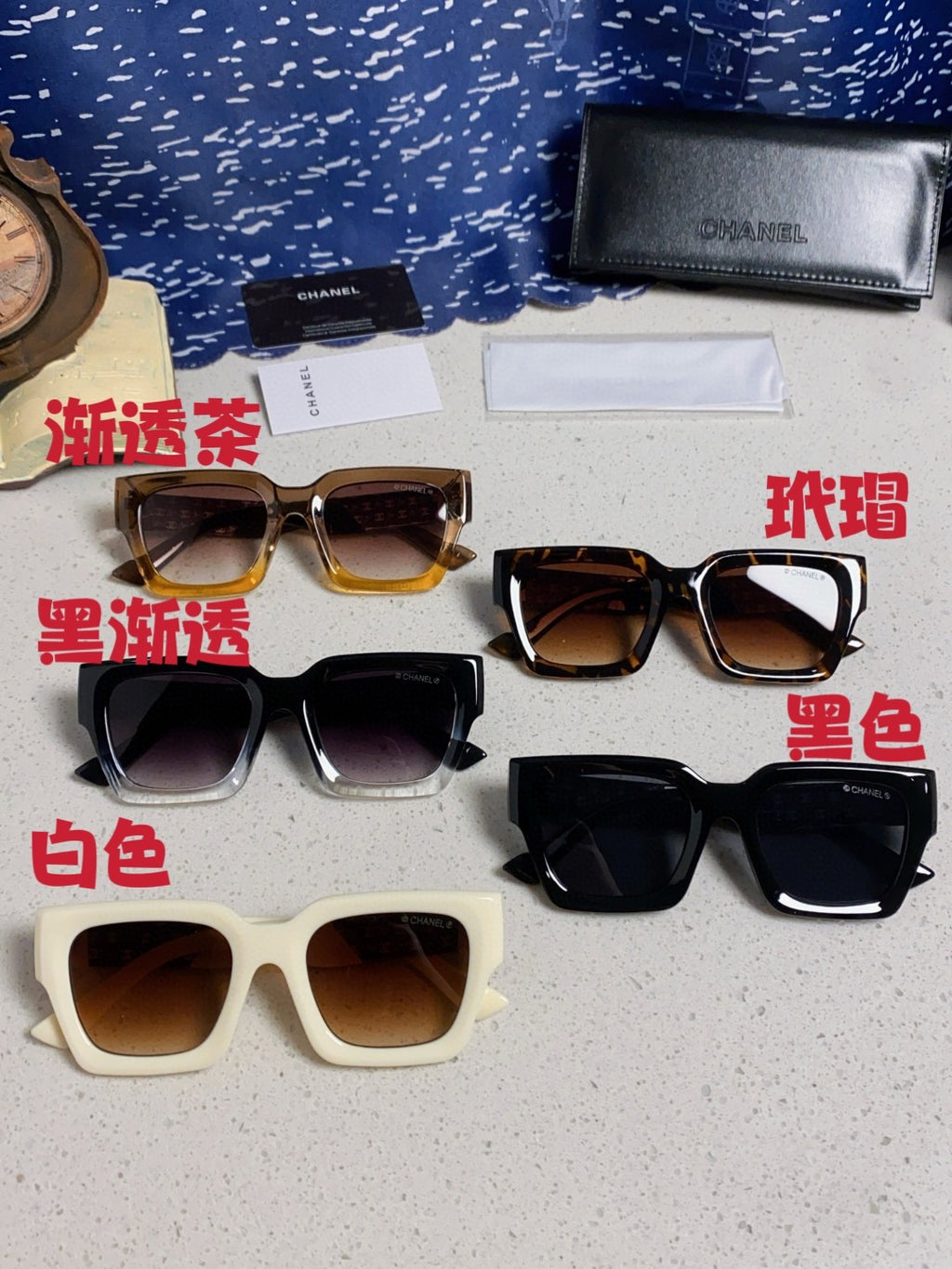 Chanel Polarized Square Gray Lens Sunglasses for Women - 398499 - detail image 12
