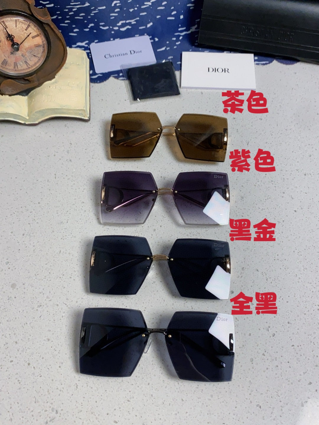 Dior 30MONTAIGNE Lightweight Rimless Brown Lens Sunglasses for Men & - 415460 - detail image 12
