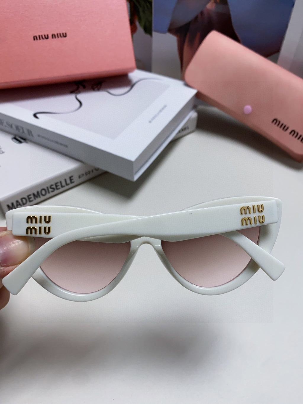 Miu Miu Cat-Eye Silver Lens Sunglasses for Men & Women - 449692 - detail image 4