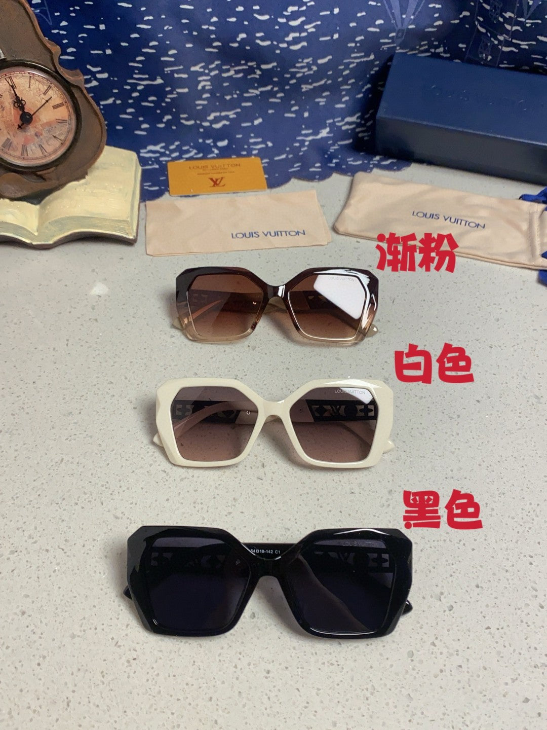 Louis Vuitton Oversized Black Lens Sunglasses for Women - 132164 - detail image 12
