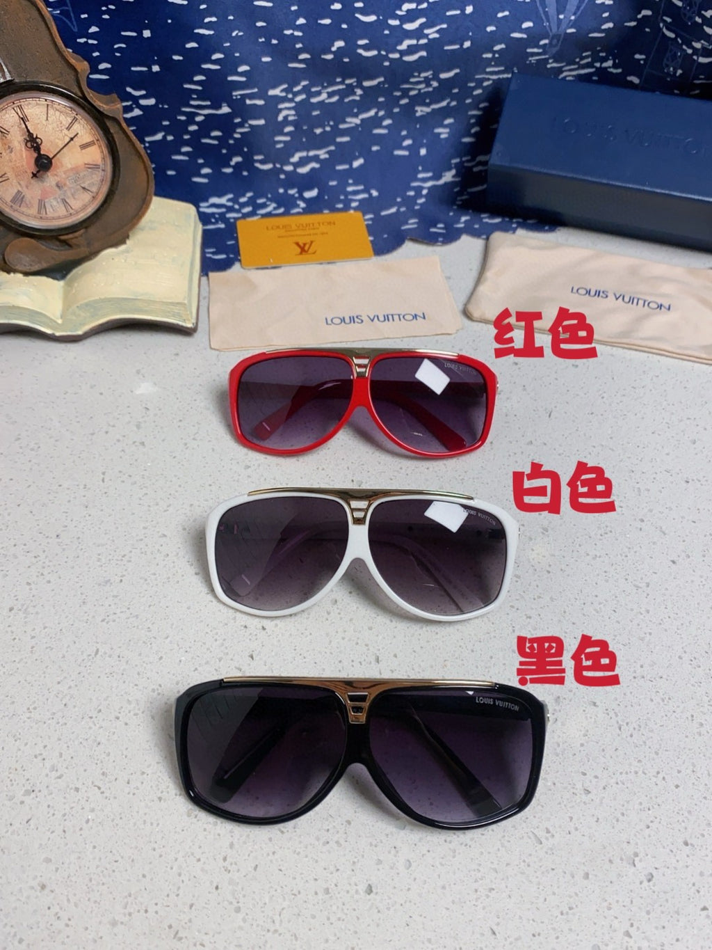 Louis Vuitton Polarized Square Red Lens Sunglasses for Men & Women - detail image 13