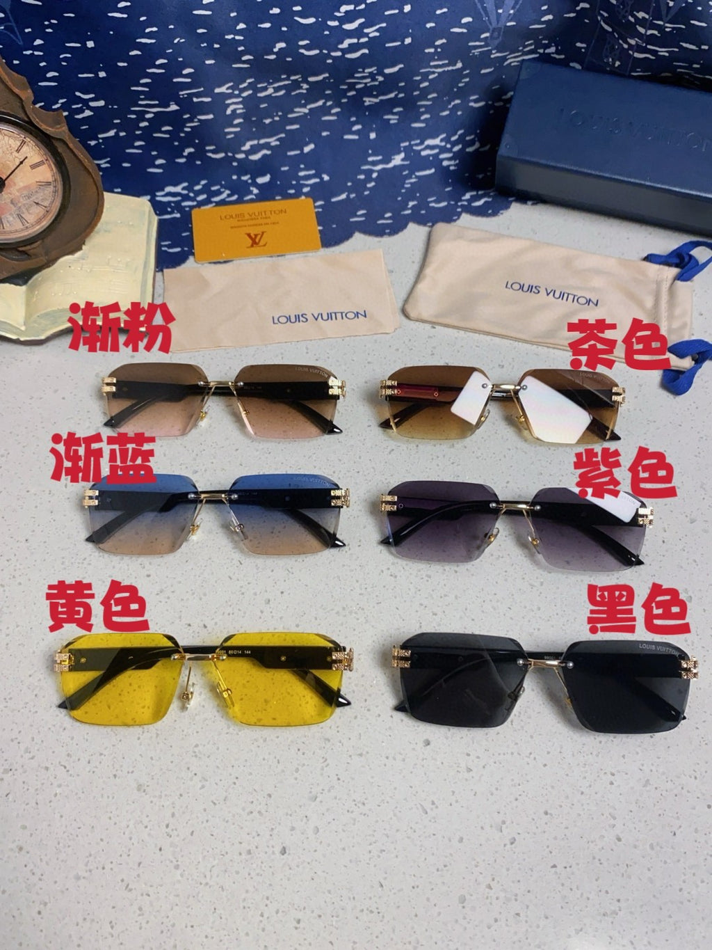 Louis Vuitton Lightweight Rimless Silver Lens Sunglasses for Men & Women - detail image 12