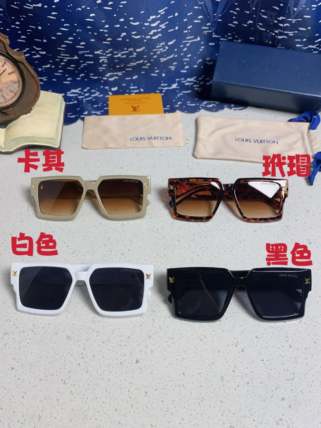 Louis Vuitton Square Brown Lens Sunglasses for Men & Women - 398161 - detail image 12