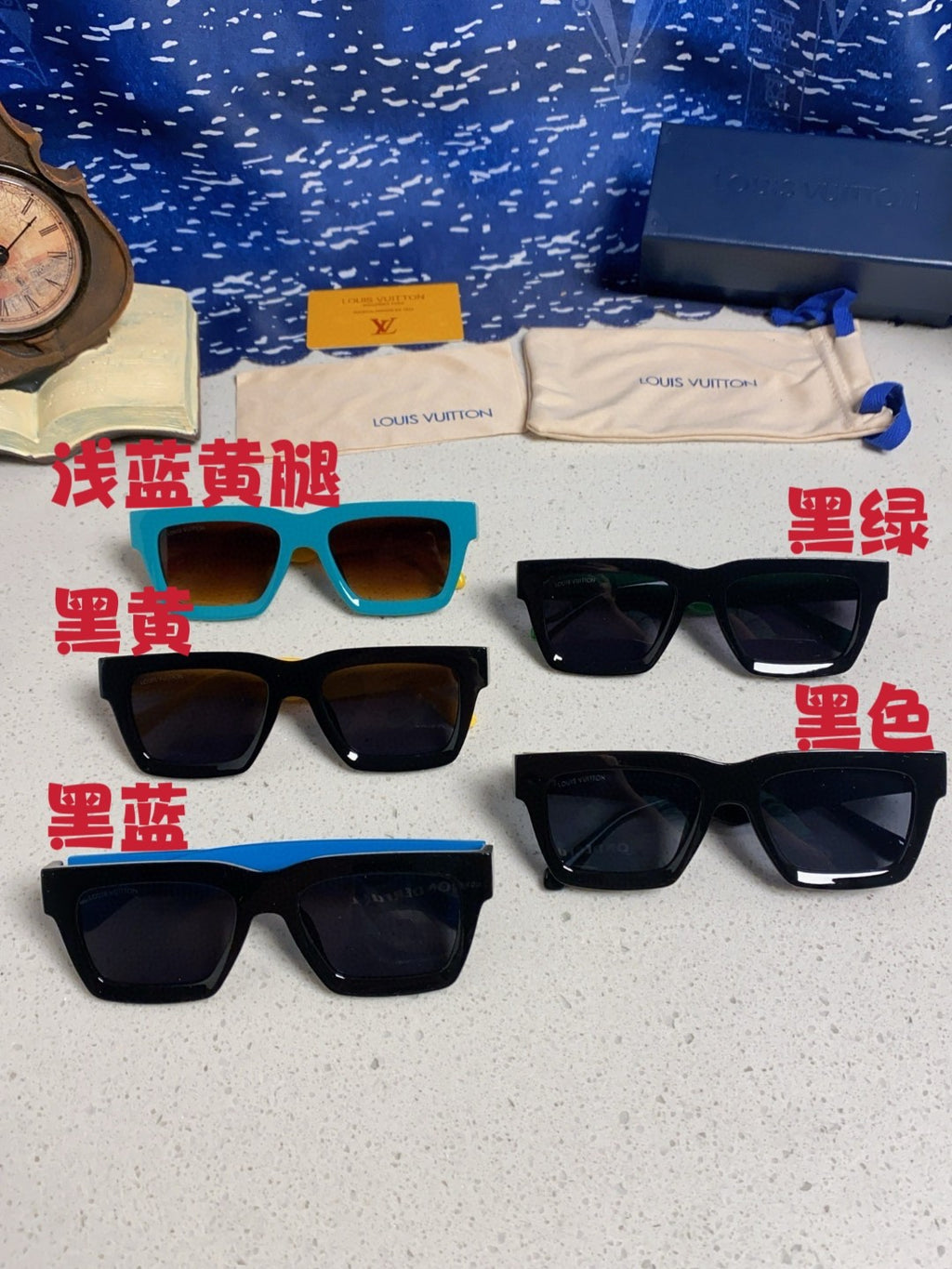 Louis Vuitton Square Red Lens Sunglasses for Men & Women - 464665 - detail image 12