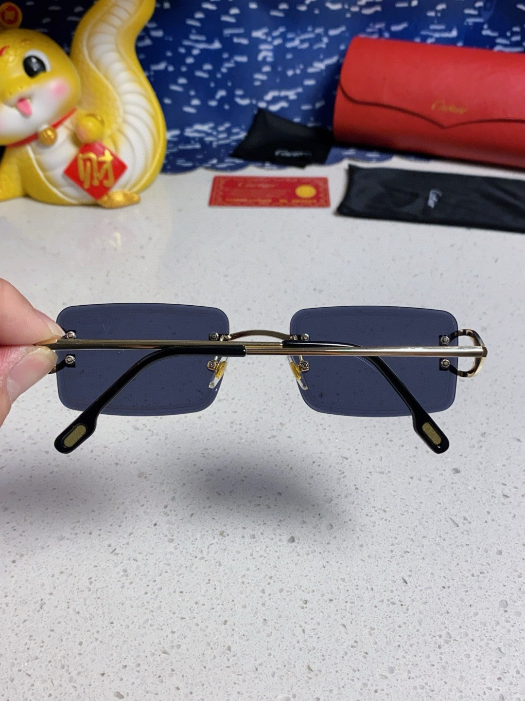 Cartier Fashion Blue Lens Sunglasses for Men & Women - 415889 - detail image 6