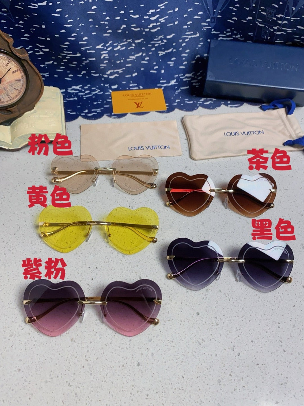 Louis Vuitton Lightweight Rimless Blue Lens Sunglasses for Women - 933762 - detail image 12