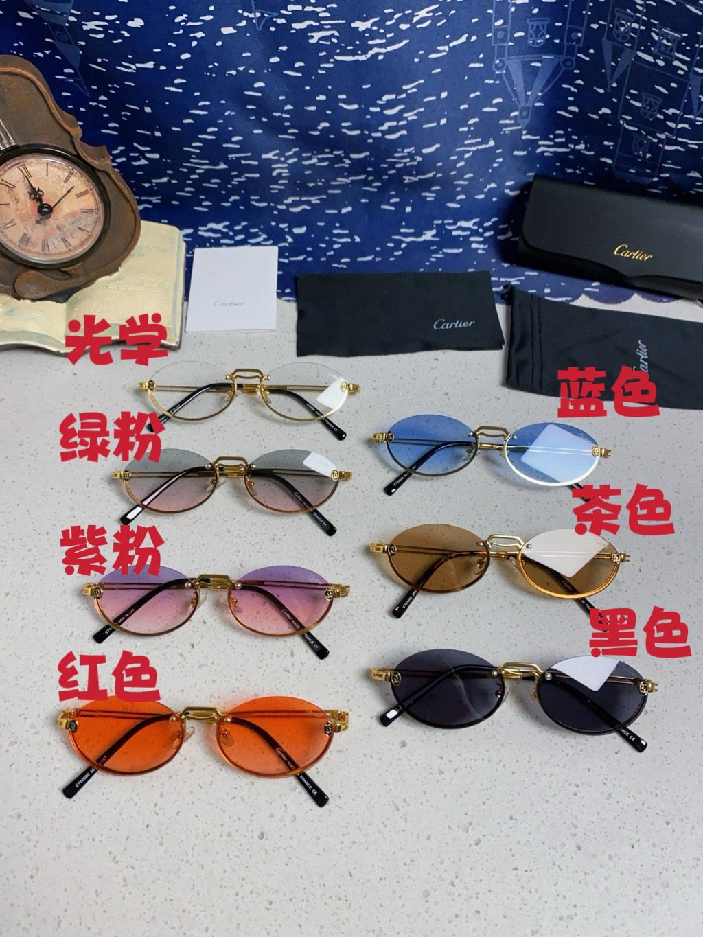 Cartier Lightweight Rimless Pink Lens Sunglasses for Men & Women - 382796 - detail image 12