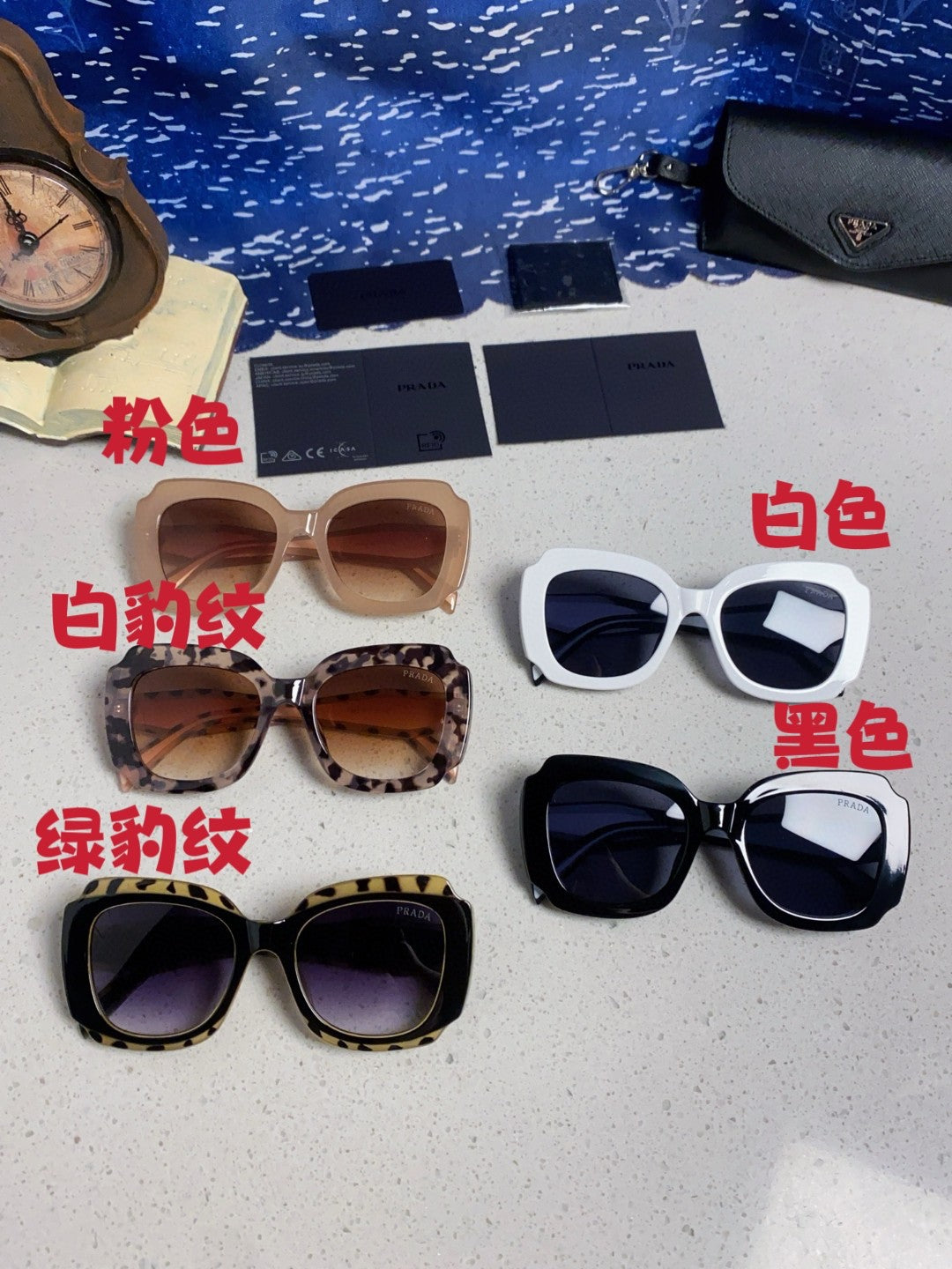 Prada 16YSF Acetate Fashion Gold Lens Sunglasses for Men & Women - 432116 - detail image 12