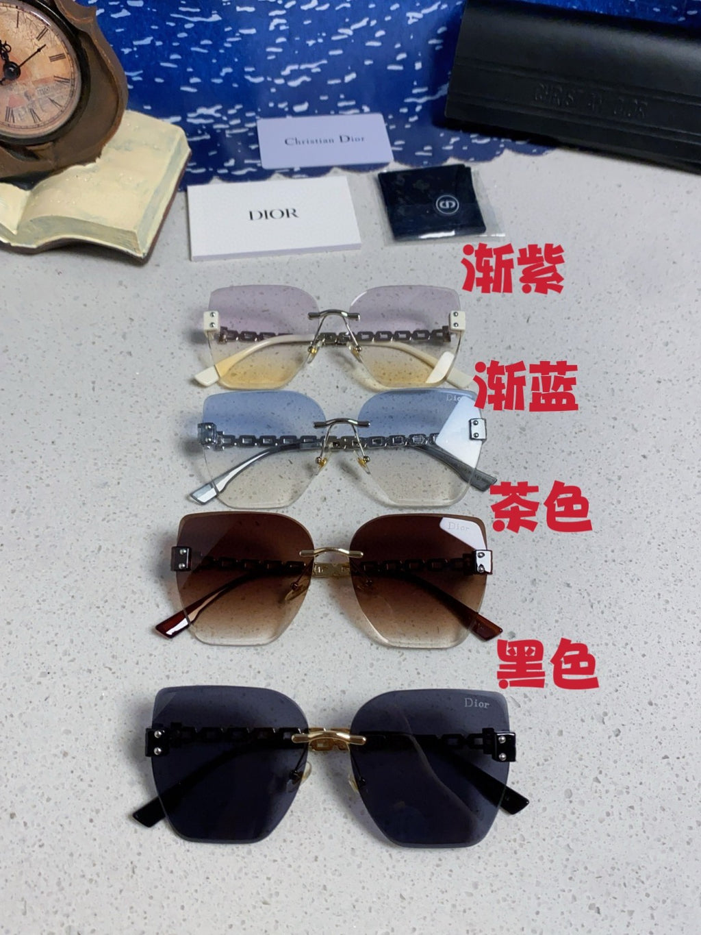 Dior Polarized Fashion Black Lens Sunglasses for Women - 449091 - detail image 12