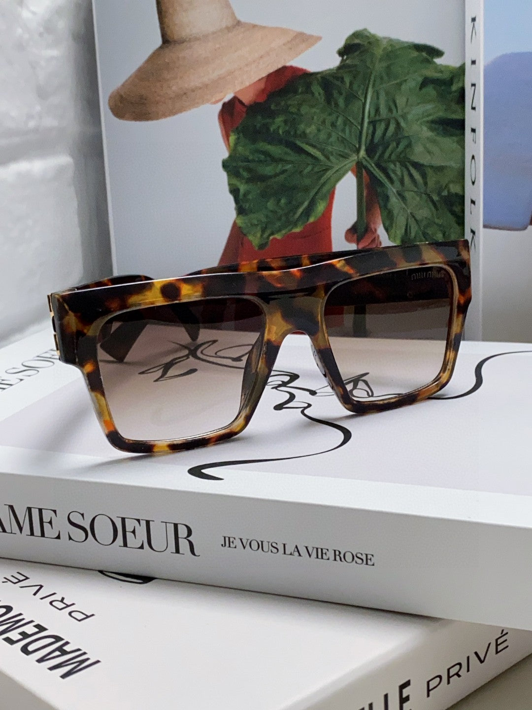 Miu Miu Square Silver Lens Sunglasses for Women