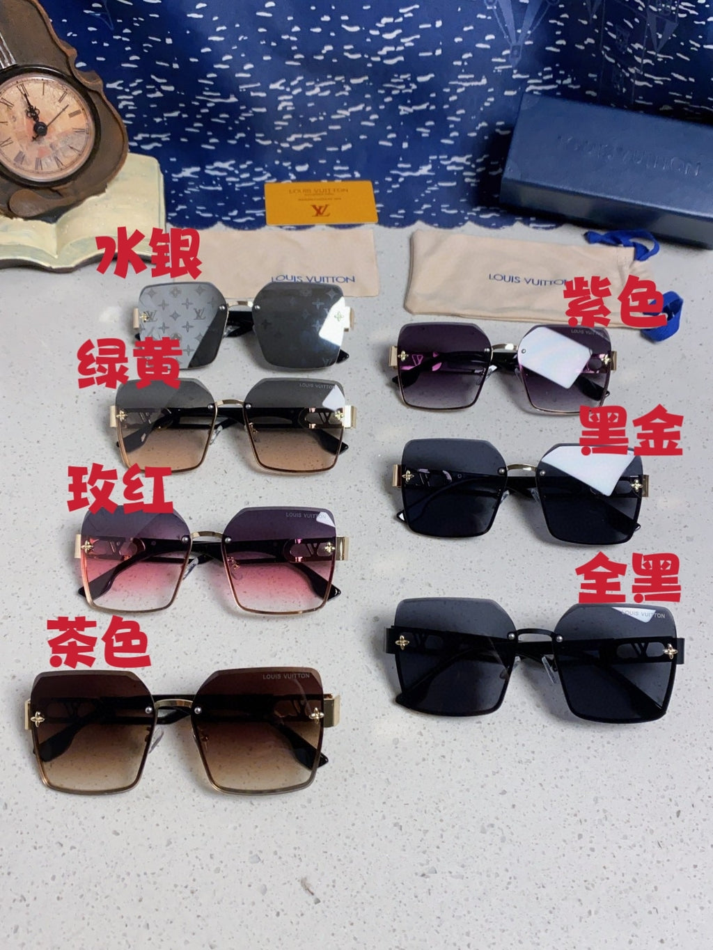 Louis Vuitton Metal Square Silver Lens Sunglasses for Men & Women - 448583 - detail image 12