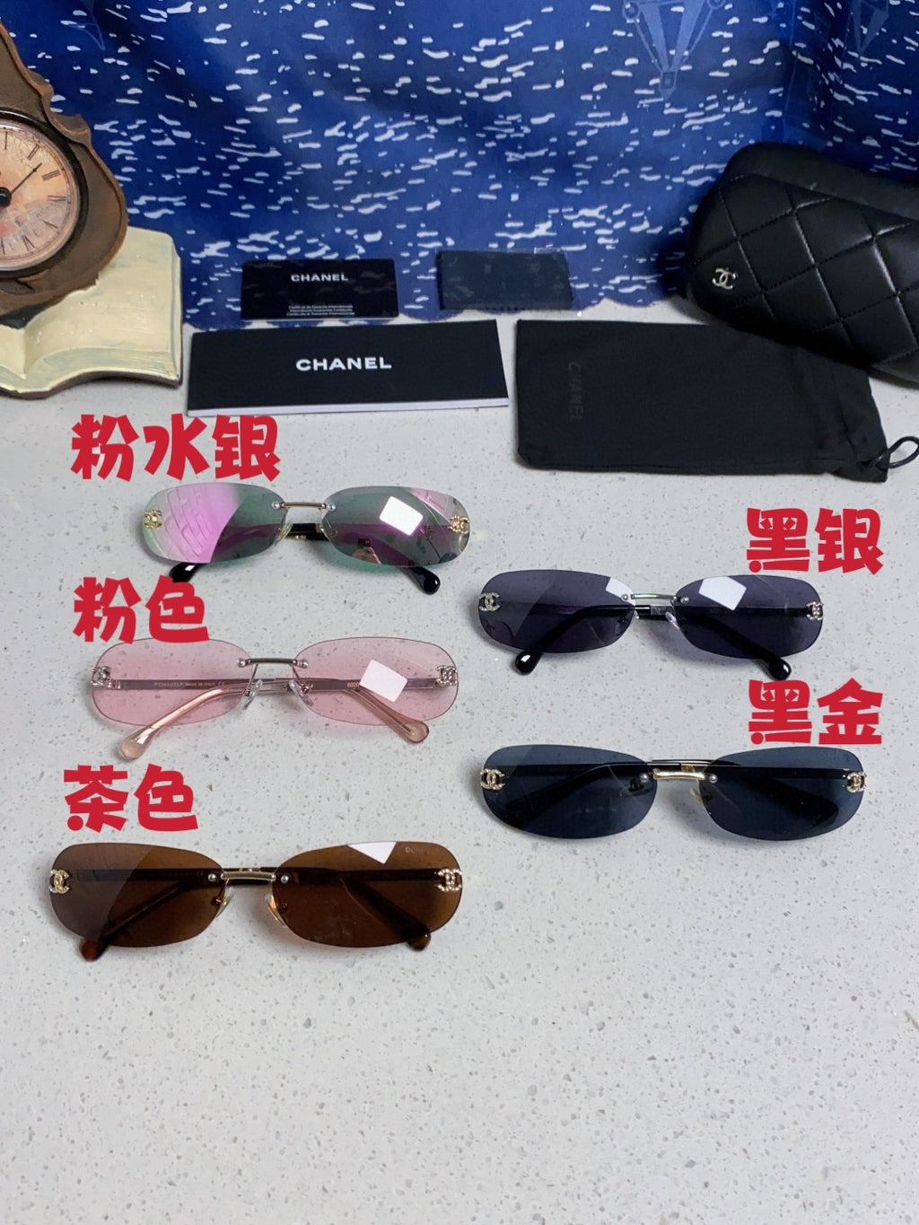 Chanel CH4002 Lightweight Rimless Black Lens Sunglasses for Men & Wom - 465186 - detail image 11