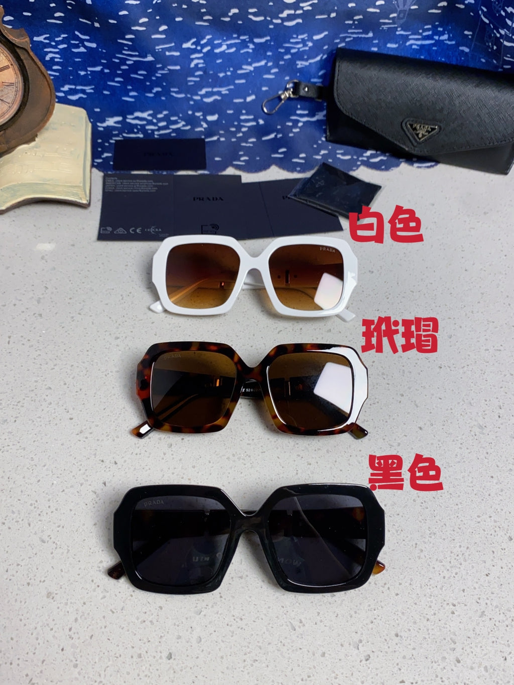Prada Square Gray Lens Sunglasses for Men & Women - 465607 - detail image 12