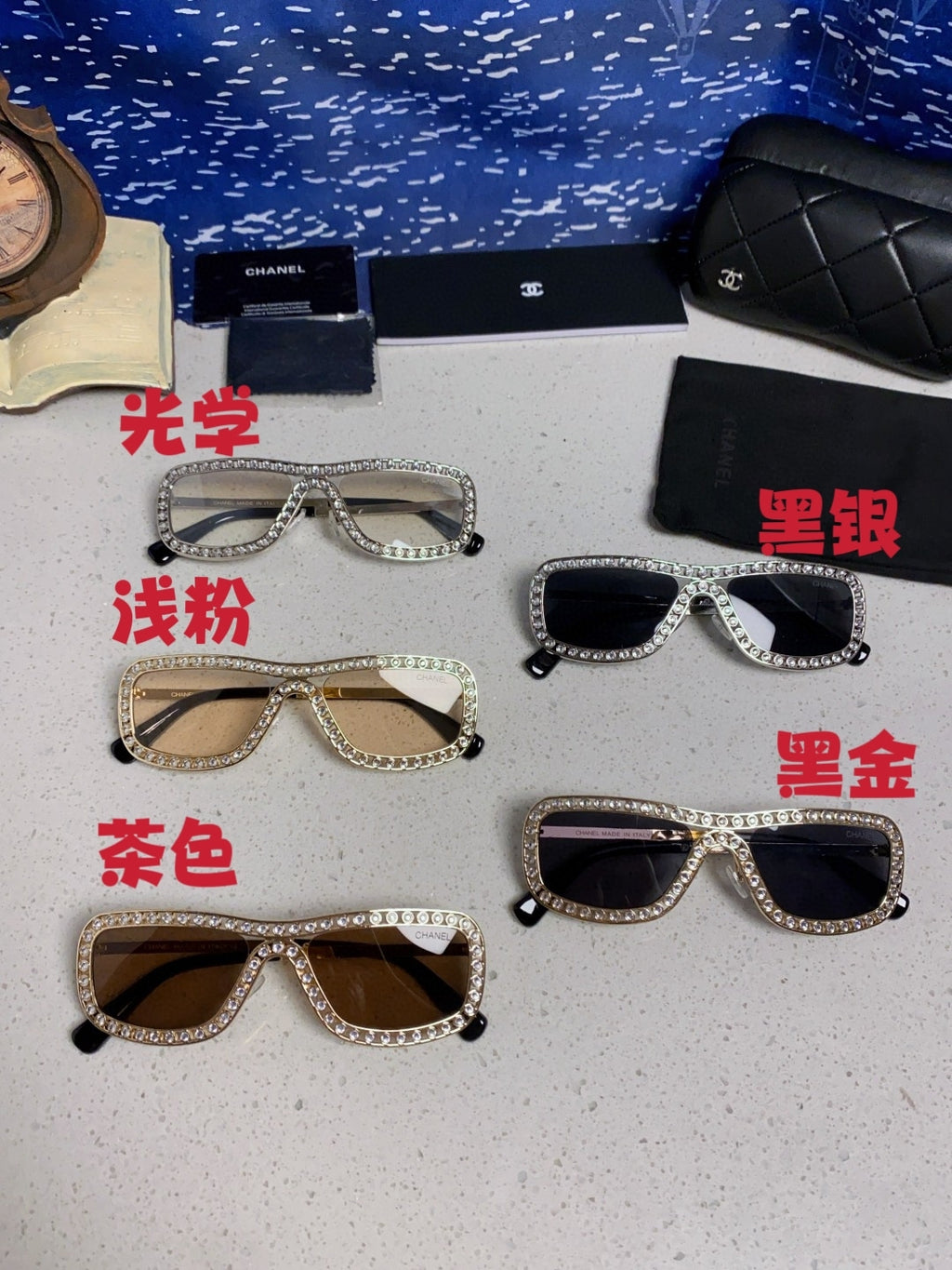 Chanel Metal Fashion Silver Lens Sunglasses for Men & Women - 358001 - detail image 11