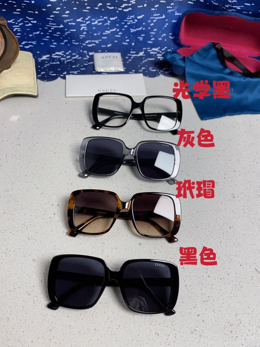 Gucci Square Black Lens Sunglasses for Men & Women - 357770 - detail image 12