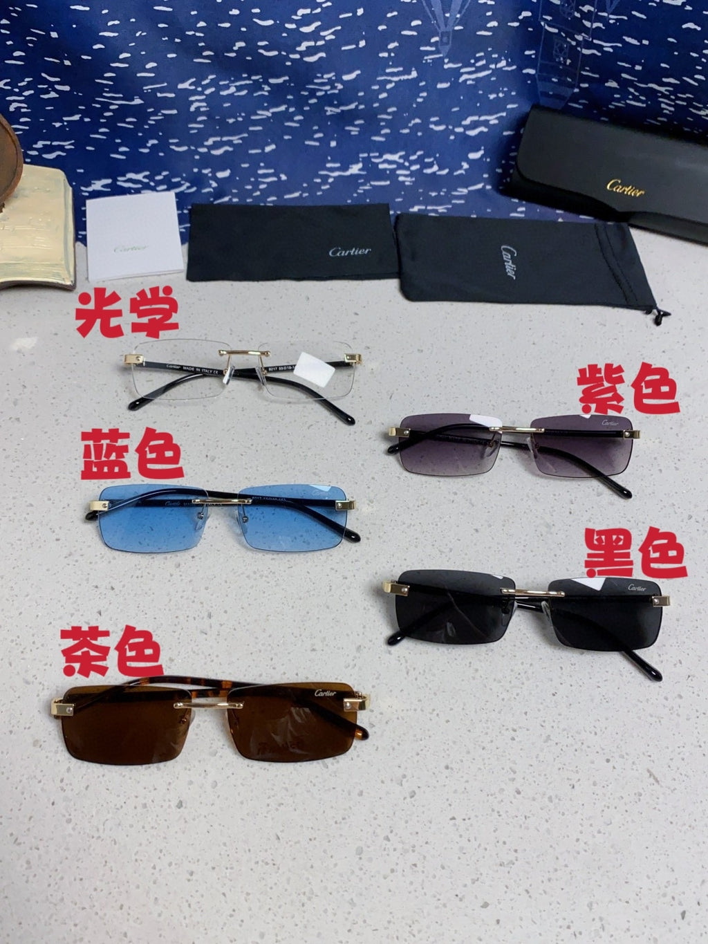 Cartier Metal Fashion Silver Lens Sunglasses for Men & Women - 465896 - detail image 12