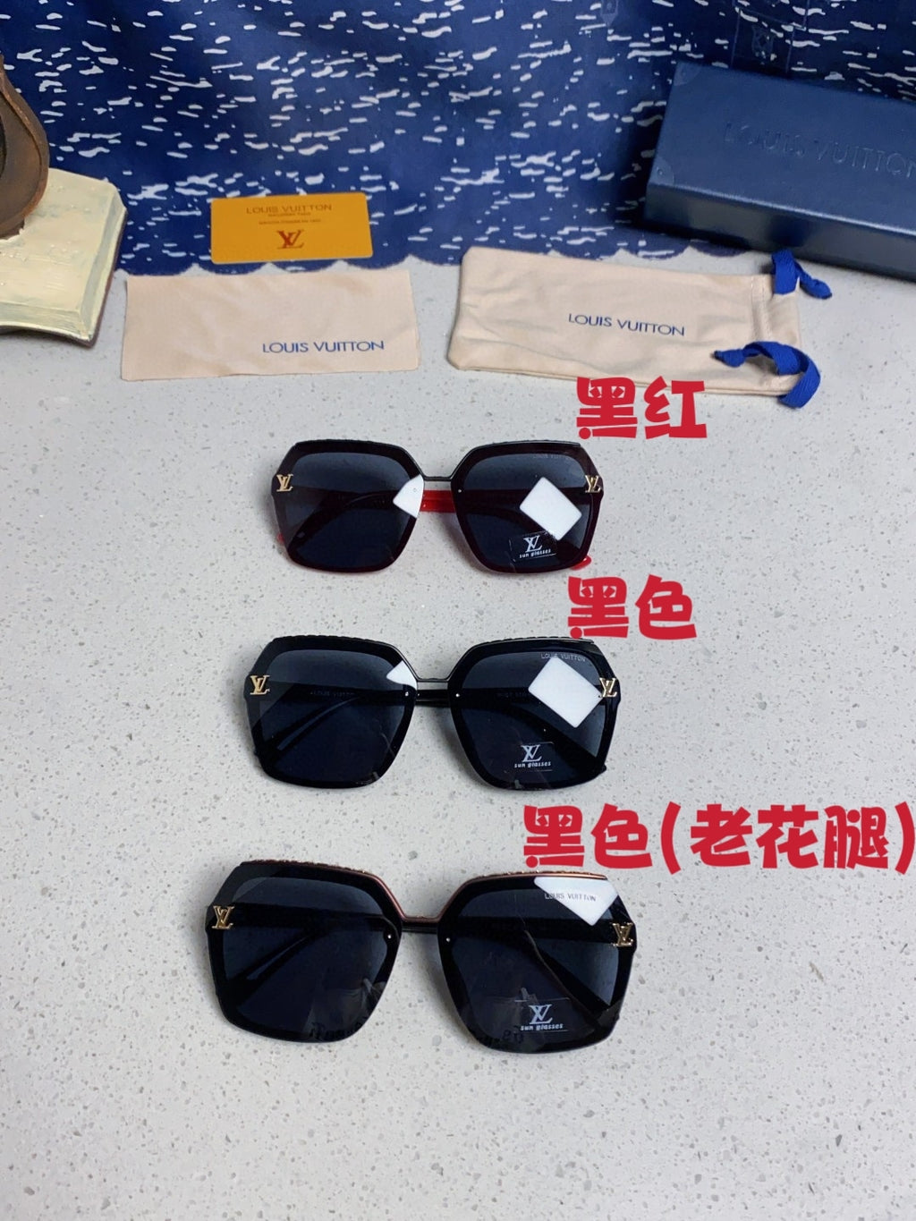 Louis Vuitton Polarized Square Blue Lens Sunglasses for Women - detail image 12