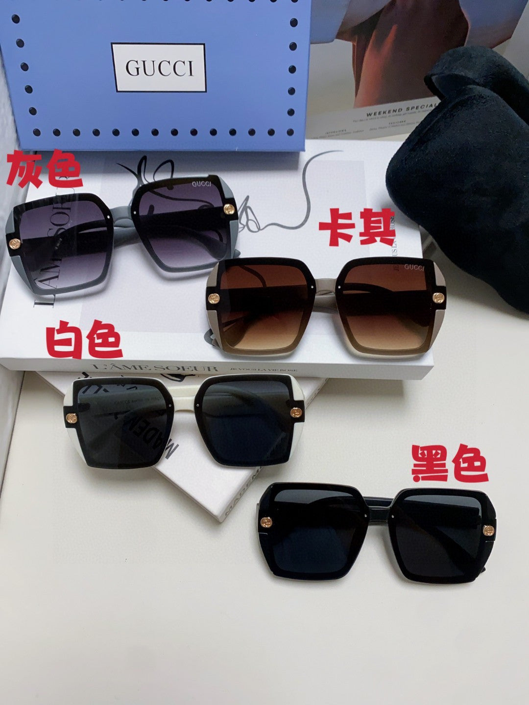 Gucci Polarized Fashion Black Lens Sunglasses for Men & Women - 464850 - detail image 9