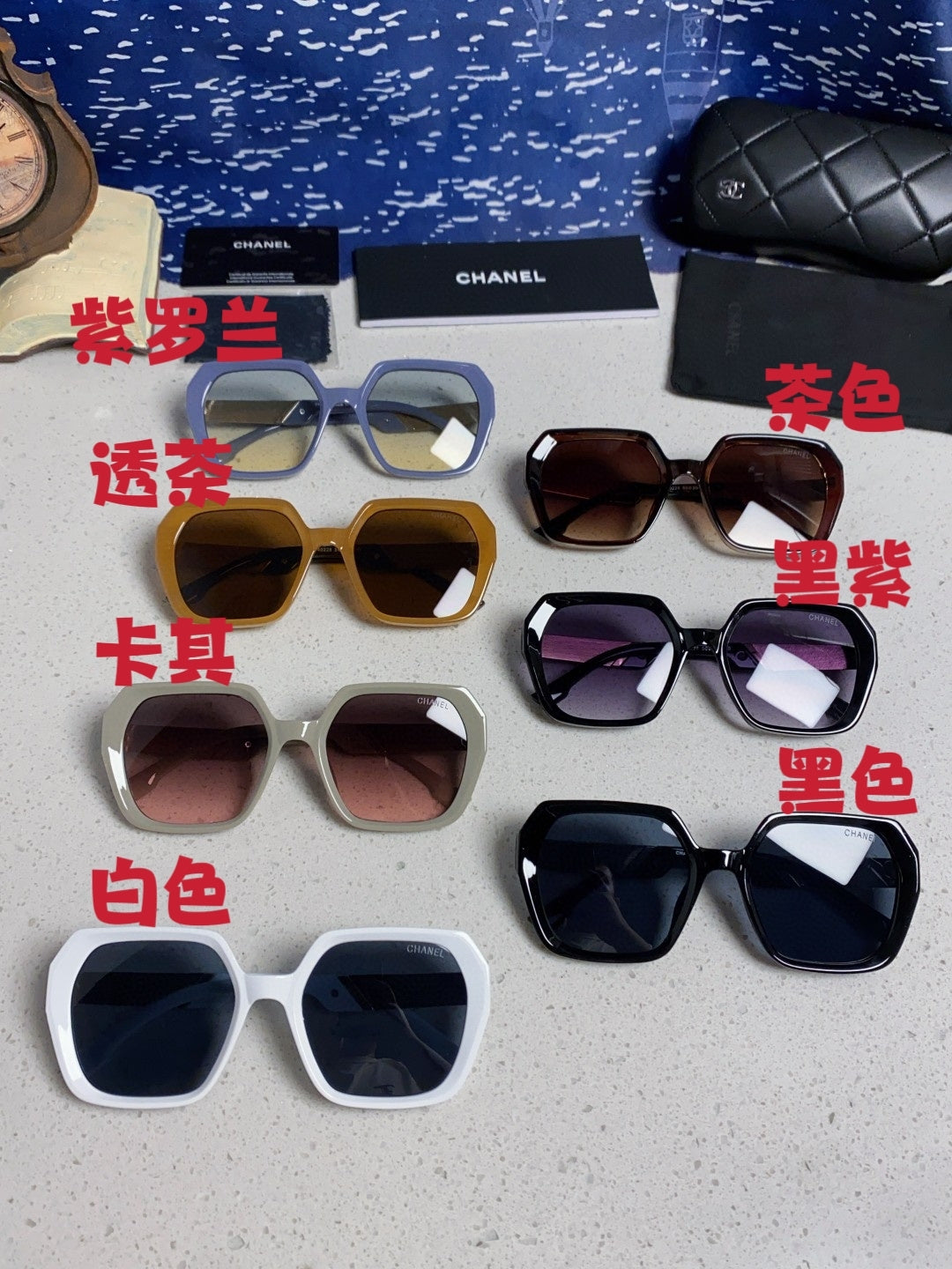 Chanel Polarized Square Black Lens Sunglasses for Women - 867064 - detail image 11
