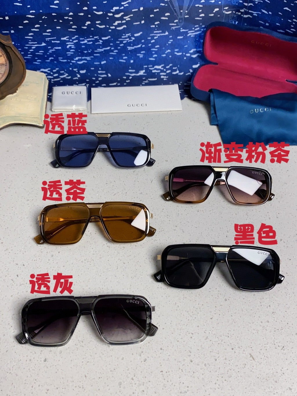 Gucci Metal Aviator Silver Lens Sunglasses for Men & Women - 357965 - detail image 12