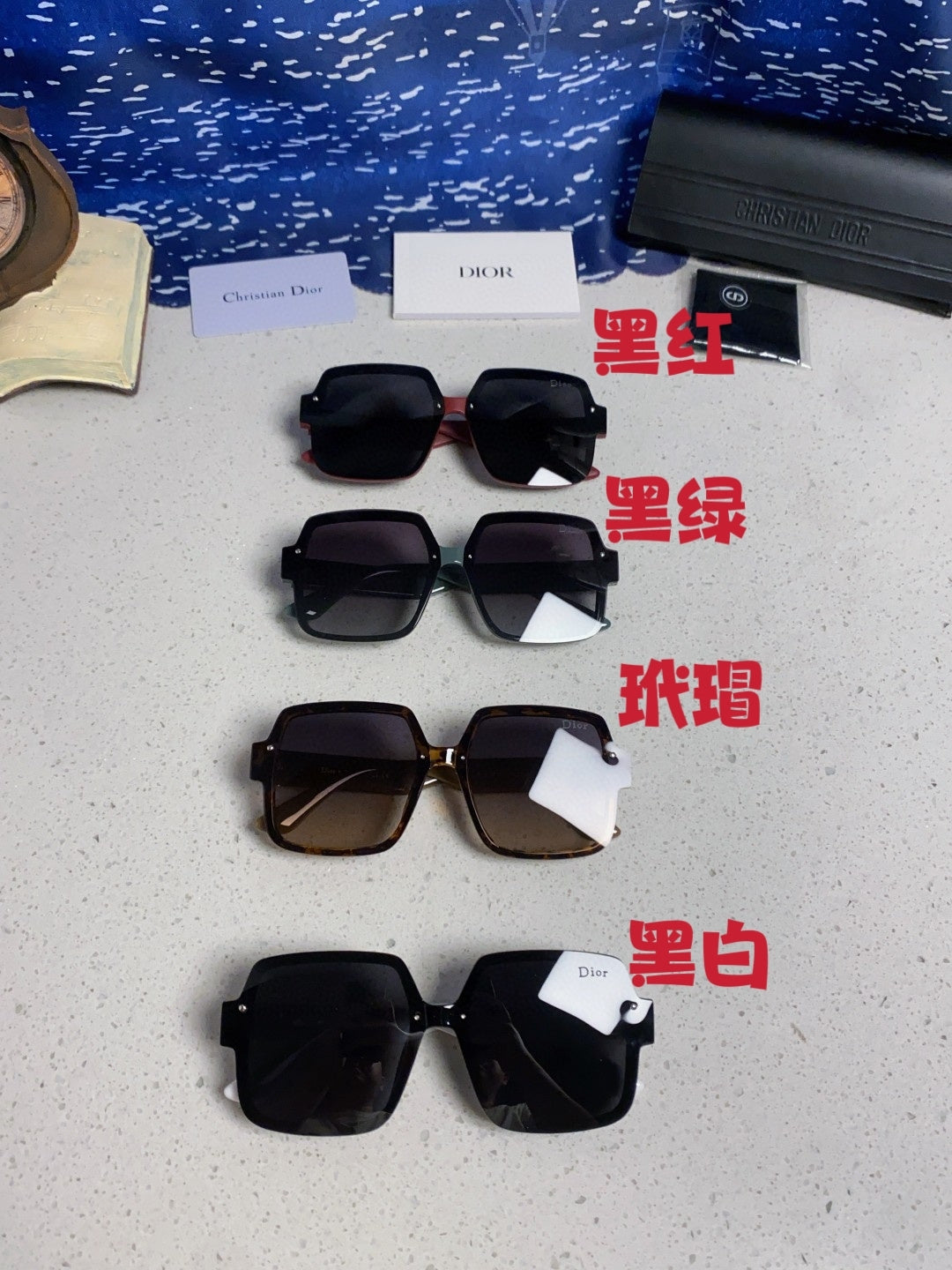 Dior Square Black Lens Sunglasses for Men & Women - 398772 - detail image 12