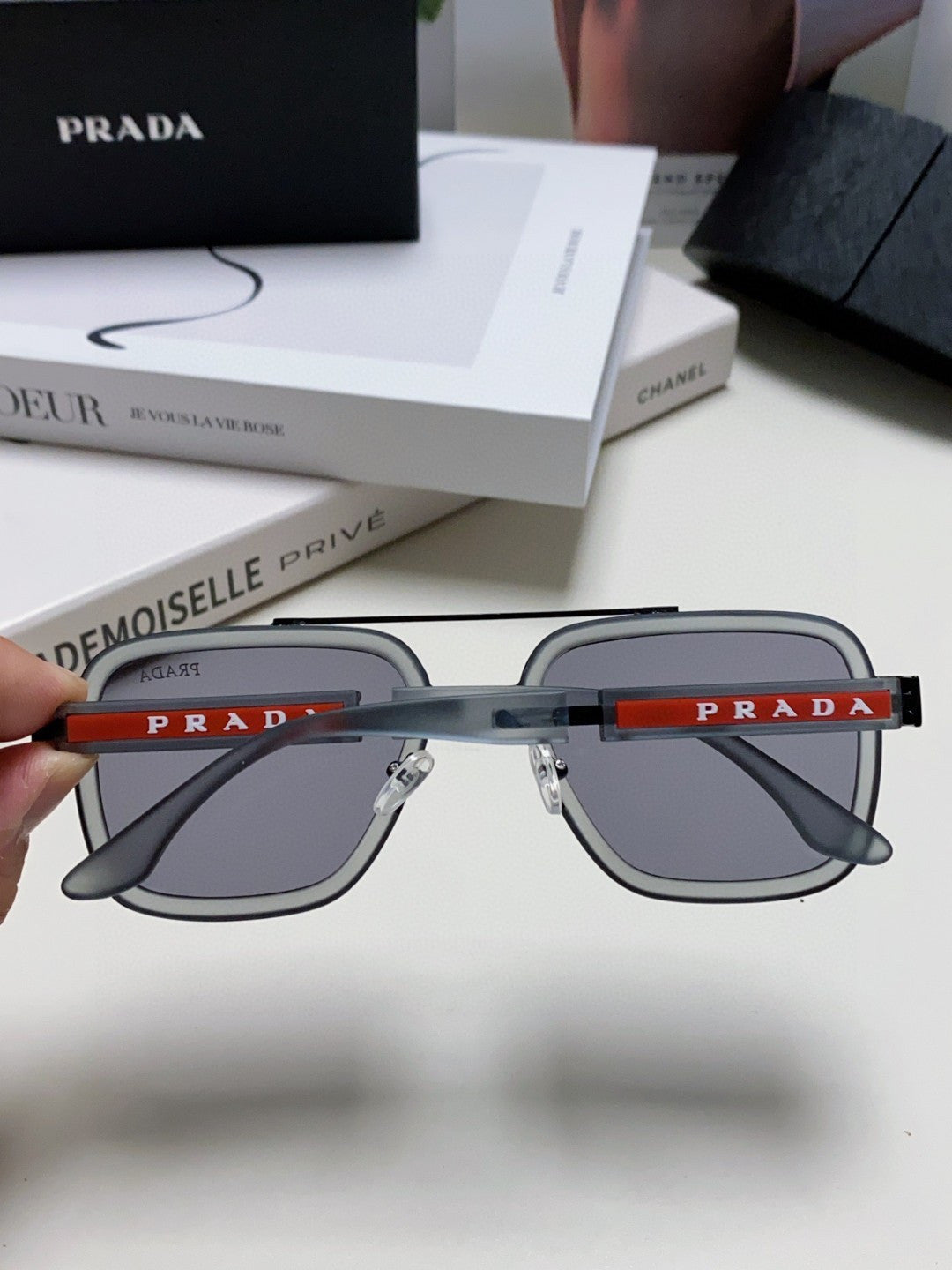 Prada Aviator Blue Lens Sunglasses for Men & Women - detail image 4