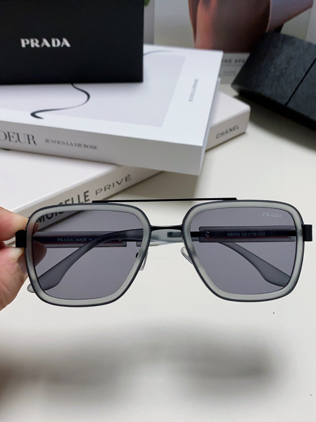 Prada Aviator Blue Lens Sunglasses for Men & Women - detail image 3