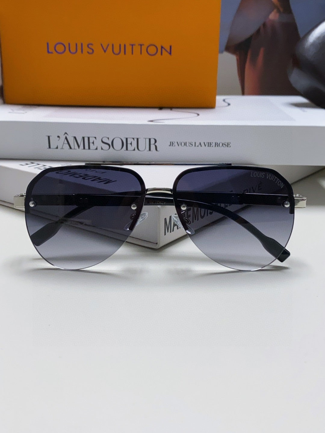 Louis Vuitton Metal Aviator Gray Lens Sunglasses for Men & Women - 448547 - detail image 5