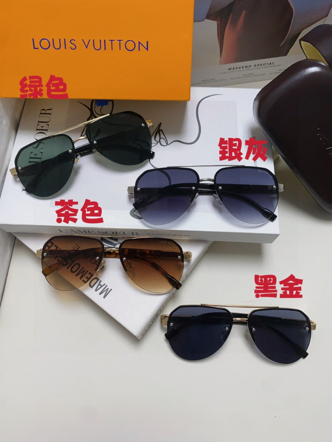 Louis Vuitton Metal Aviator Gray Lens Sunglasses for Men & Women - 448547 - detail image 8