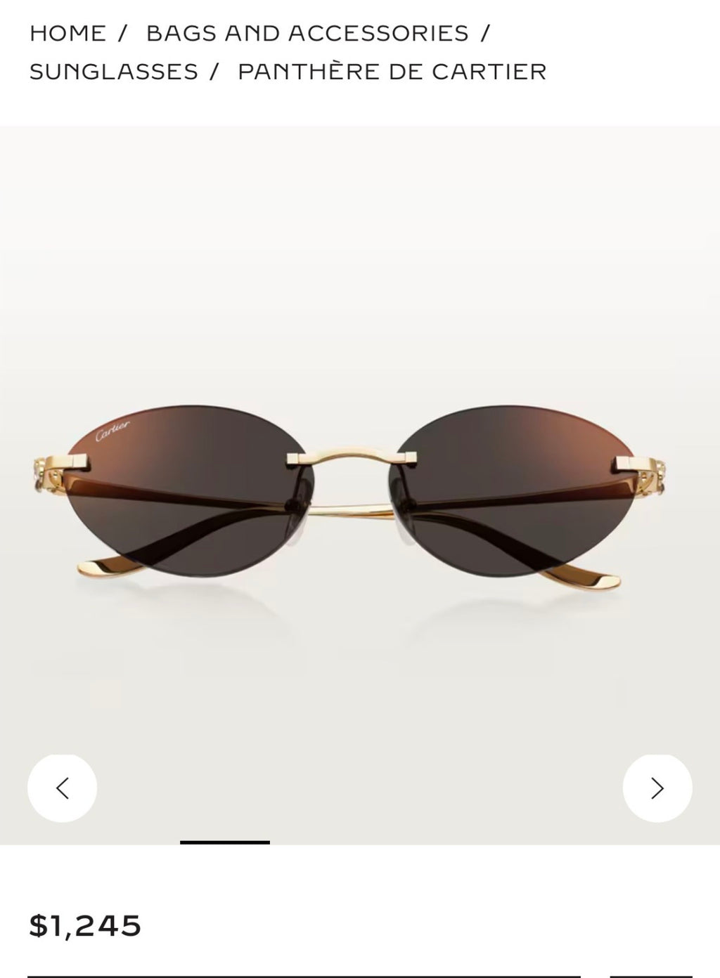 Cartier CT0504S Lightweight Rimless Pink Lens Sunglasses for Men & Women - detail image 4