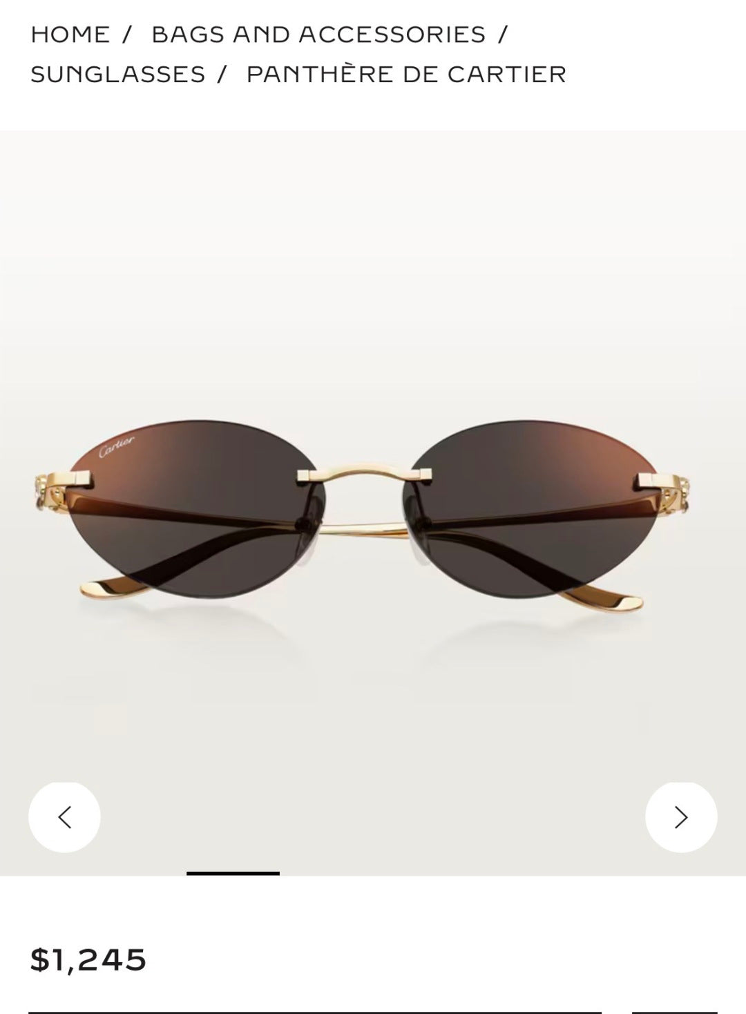 Cartier CT0504S Lightweight Rimless Pink Lens Sunglasses for Men & Women - detail image 4