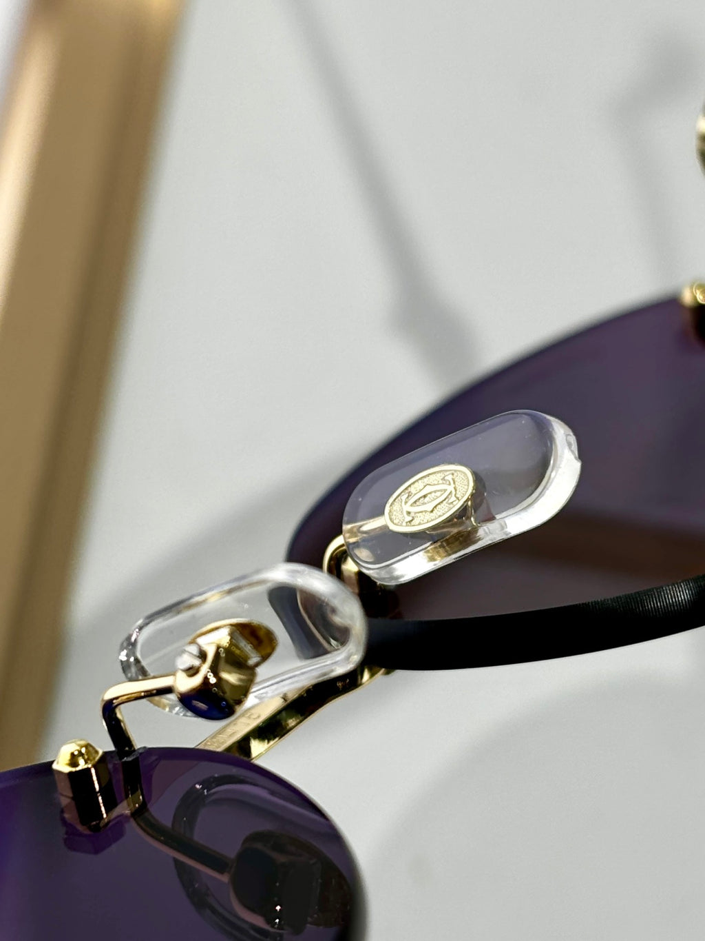 Cartier CT0504S Lightweight Rimless Black Lens Sunglasses for Men & W - 372298 - detail image 5