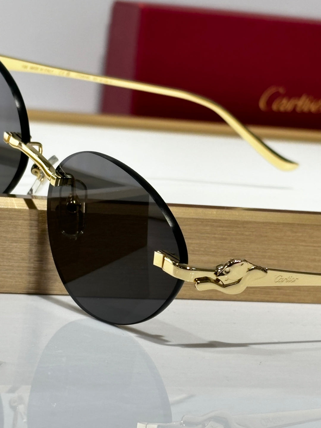 Cartier CT0504S Lightweight Rimless Black Lens Sunglasses for Men & W - 372298 - detail image 2