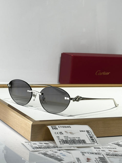 Cartier CT0504S Lightweight Rimless Red Lens Sunglasses for Men & Wom - 372296 - detail image 2