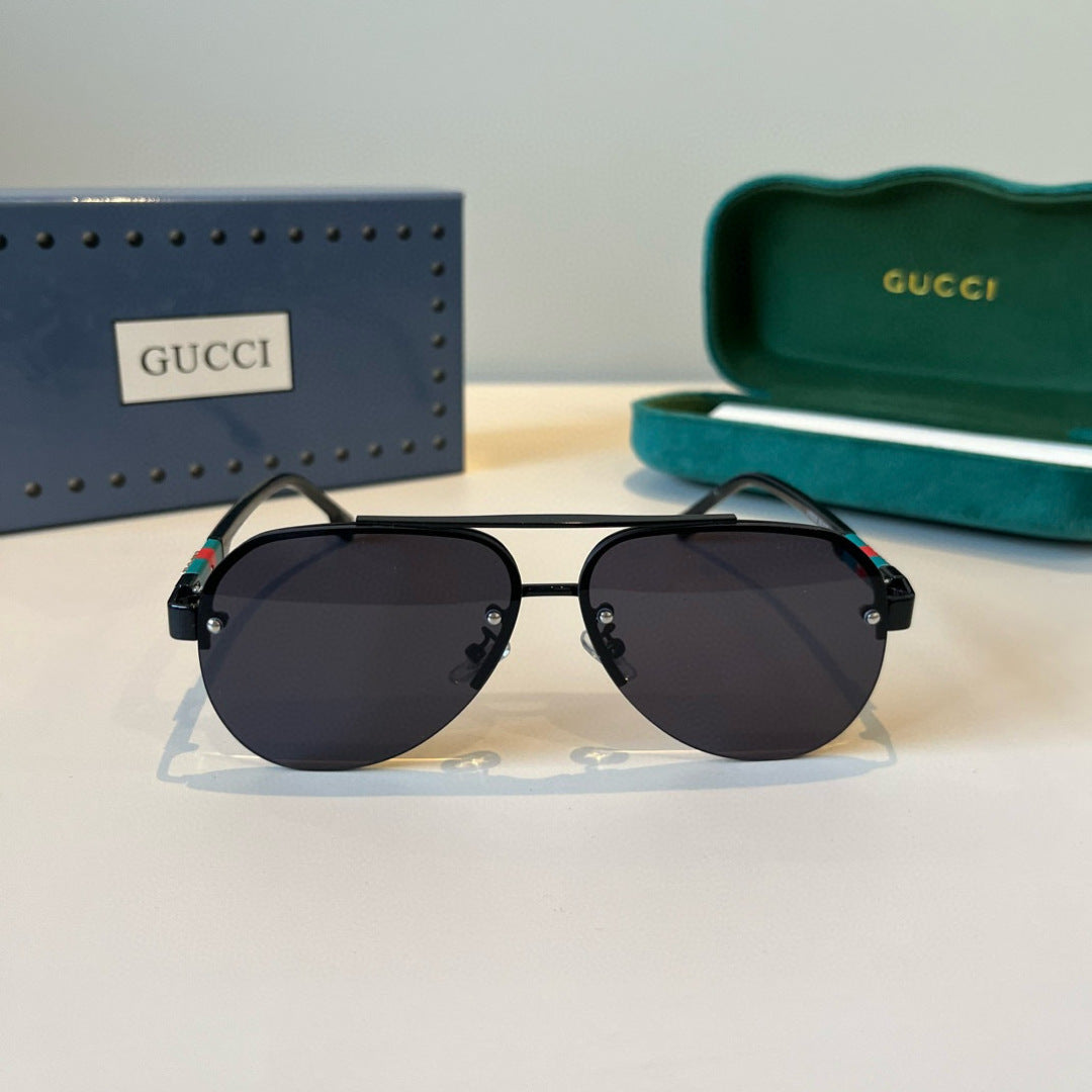 Gucci Metal Aviator Black Lens Sunglasses for Men & Women - 371509 - detail image 2