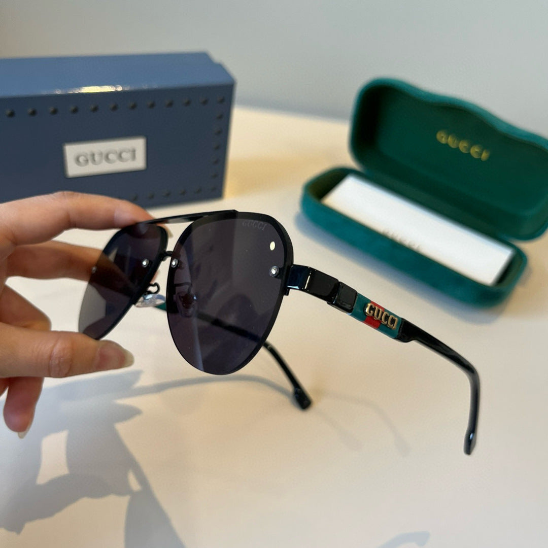 Gucci Metal Aviator Black Lens Sunglasses for Men & Women - 371509 - detail image 4