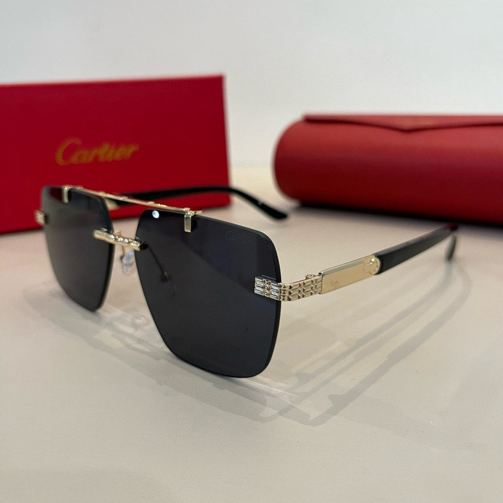 Cartier Lightweight Metal Rimless Silver Lens Sunglasses for Men & Wo - 935108 - detail image 3