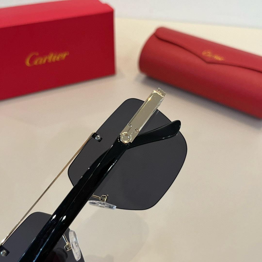 Cartier Lightweight Metal Rimless Silver Lens Sunglasses for Men & Wo - 935108 - detail image 7
