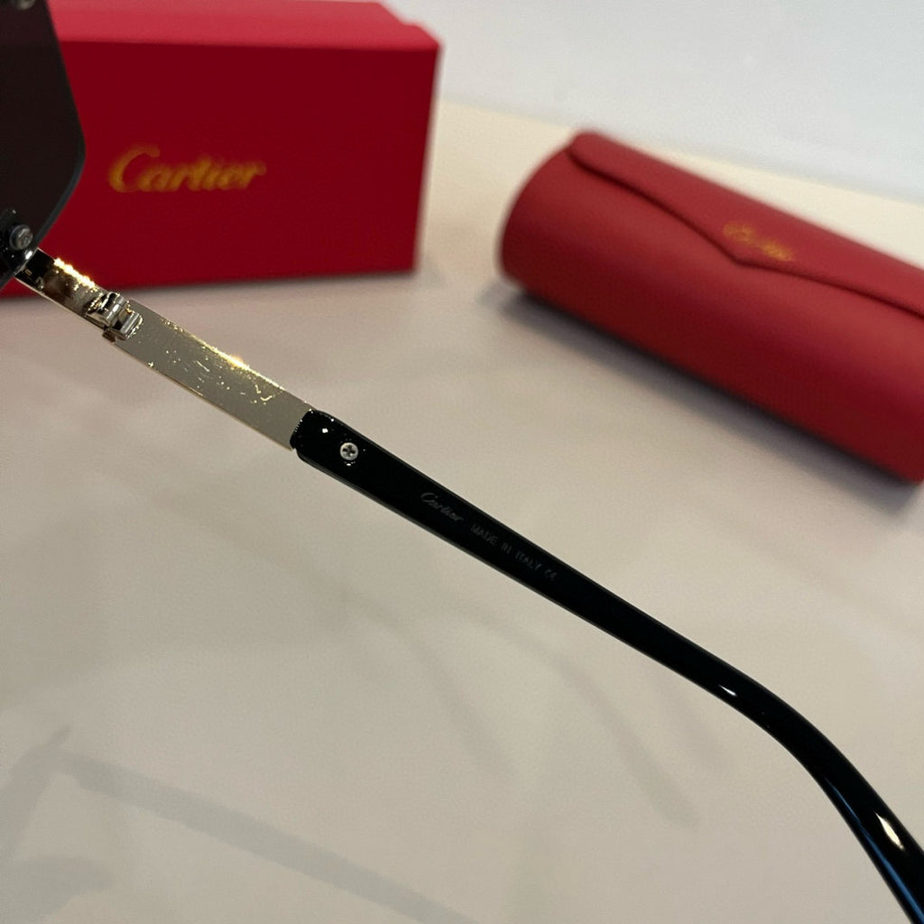 Cartier Lightweight Metal Rimless Silver Lens Sunglasses for Men & Wo - 935108 - detail image 9
