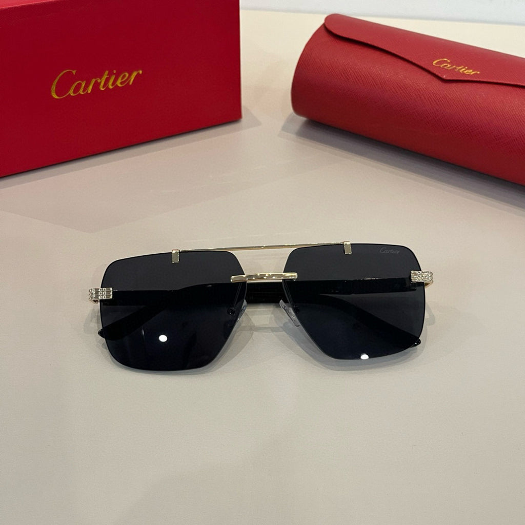 Cartier Lightweight Metal Rimless Silver Lens Sunglasses for Men & Wo - 935108 - detail image 5