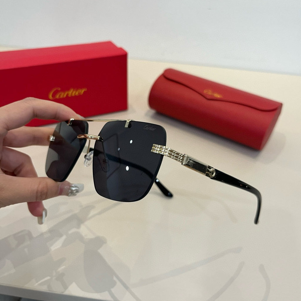 Cartier Lightweight Metal Rimless Silver Lens Sunglasses for Men & Wo - 935108 - detail image 4