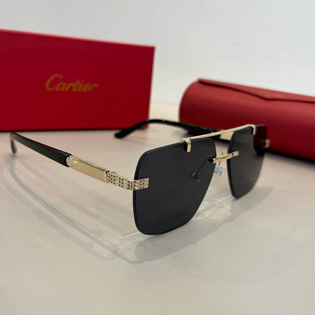 Cartier Lightweight Metal Rimless Silver Lens Sunglasses for Men & Wo - 935108