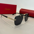 Cartier Lightweight Metal Rimless Silver Lens Sunglasses for Men & Wo - 935108