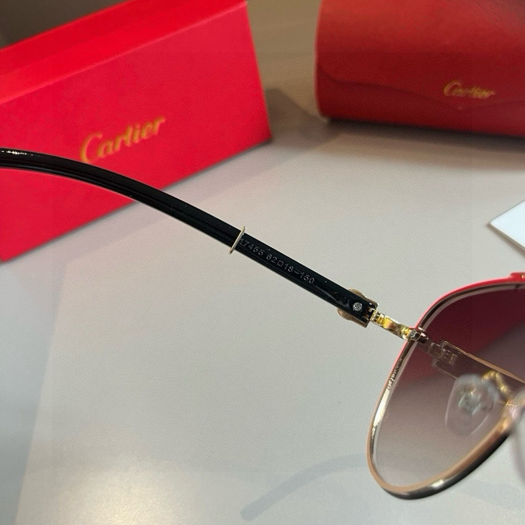 Cartier Aviator Brown Lens Sunglasses for Men - 372260 - detail image 9