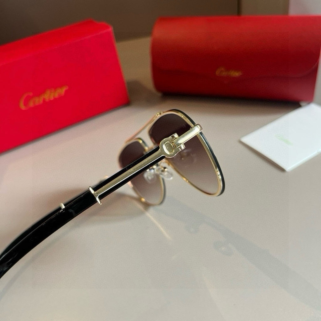 Cartier Aviator Brown Lens Sunglasses for Men - 372260 - detail image 2