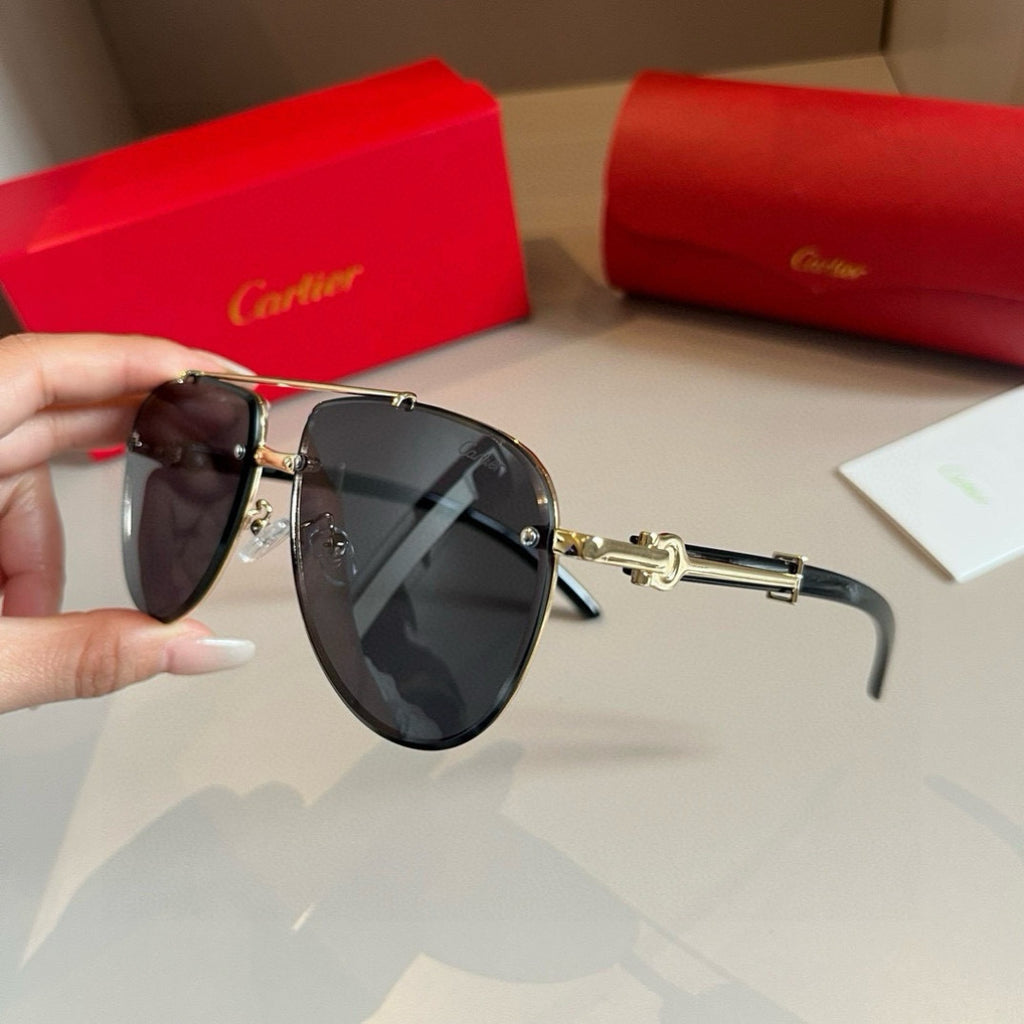 Cartier Aviator Gold Lens Sunglasses for Men - 372261 - detail image 4